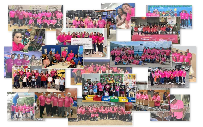 DNOW Lights volunteers are bringing light to our communities, taking part in various events, all year long