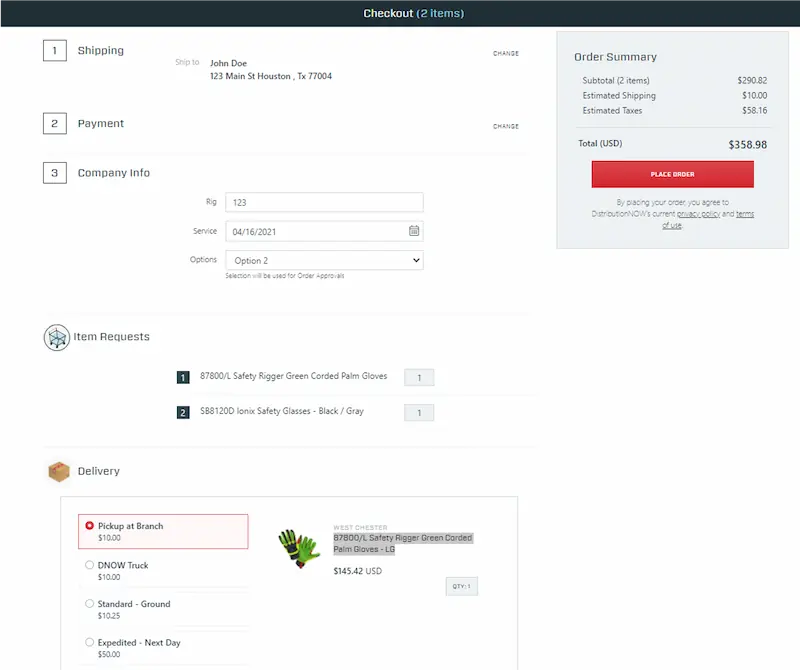With shop.dnow.com you check out with a single-page checkout that has been upgraded to pre-populate based on prior orders. With shop.dnow.com you check out with a single-page checkout that has been upgraded to pre-populate based on prior orders.
