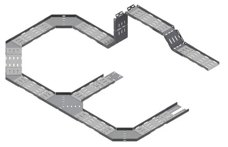 SPBE system: a simple cable tray for tubing and light electrical installations for optimal equipment positioning and easy access. SPBE system: a simple cable tray for tubing and light electrical installations for optimal equipment positioning and easy access.